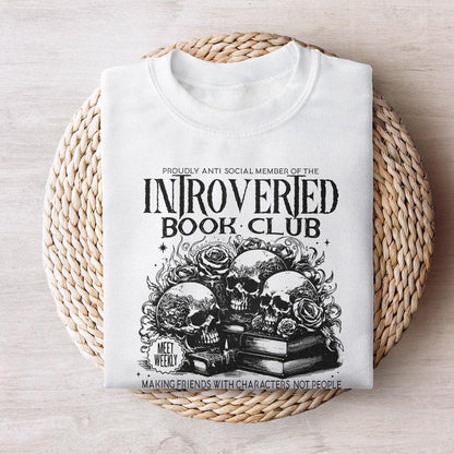 Introverted Book Lover Png, Antisocial Book Club Digital Download - 300