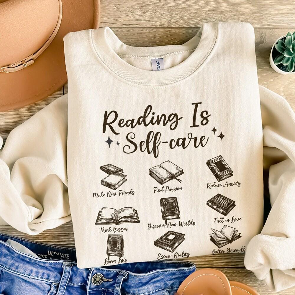 Retro Bookish PNG, Mental Health Reading - 300 DPI Design for T-Shirt