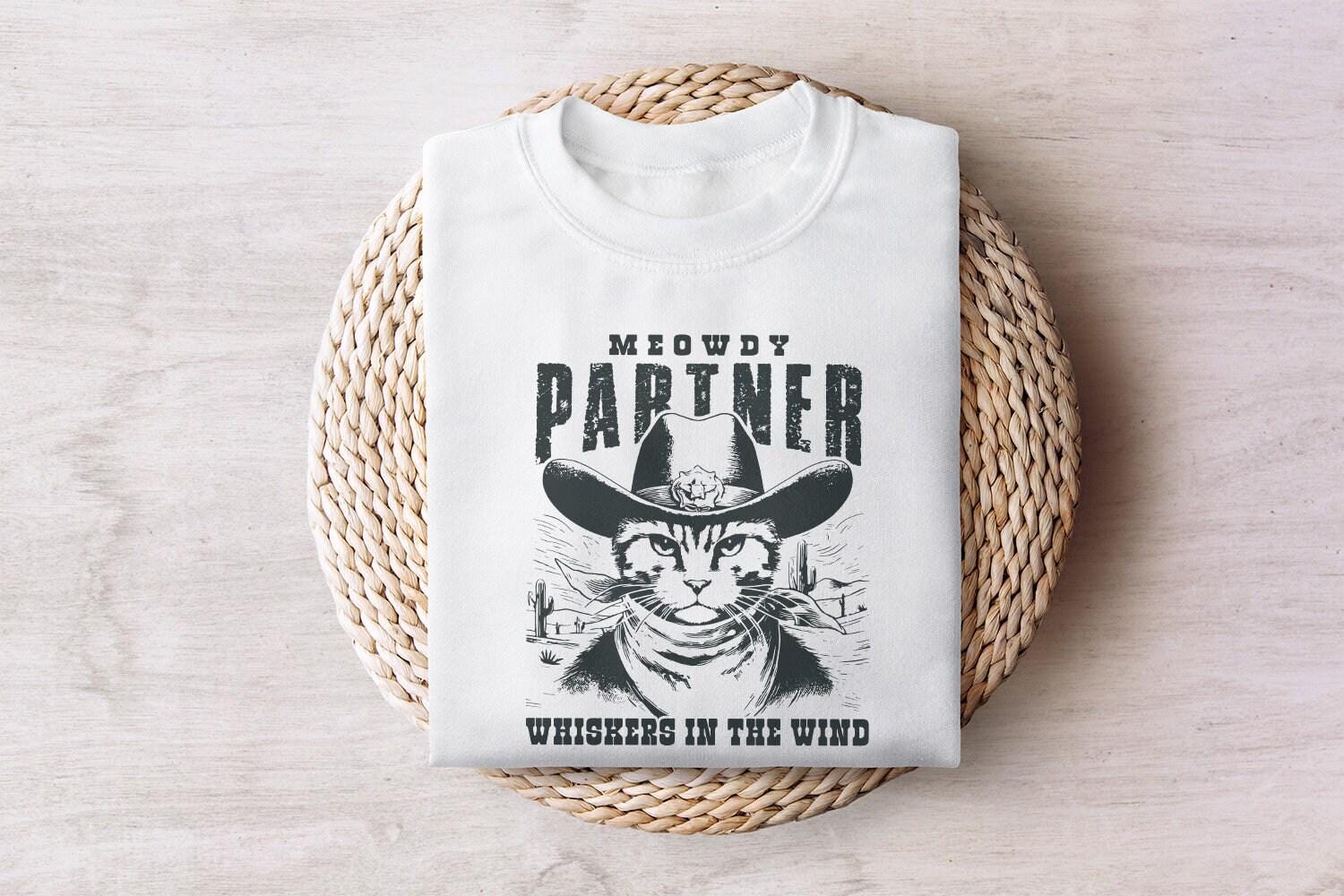 Meowdy Partner Western Cat PNG, Funny Cat Png - 300 DPI Design for T-Shirt