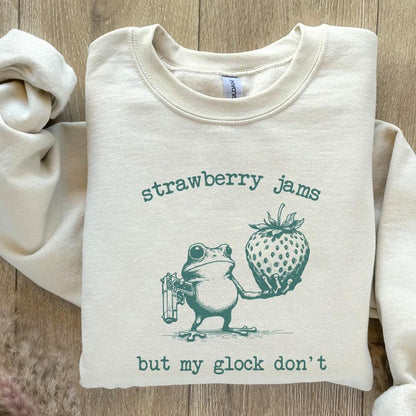 Strawberry Jams but My Glock Don't Funny PNG Meme, Digital Download - 300