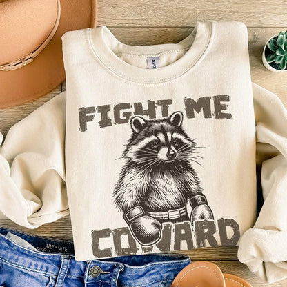 Fight Me Coward png, Funny Racoon Png - 300 DPI Design for T-Shirt