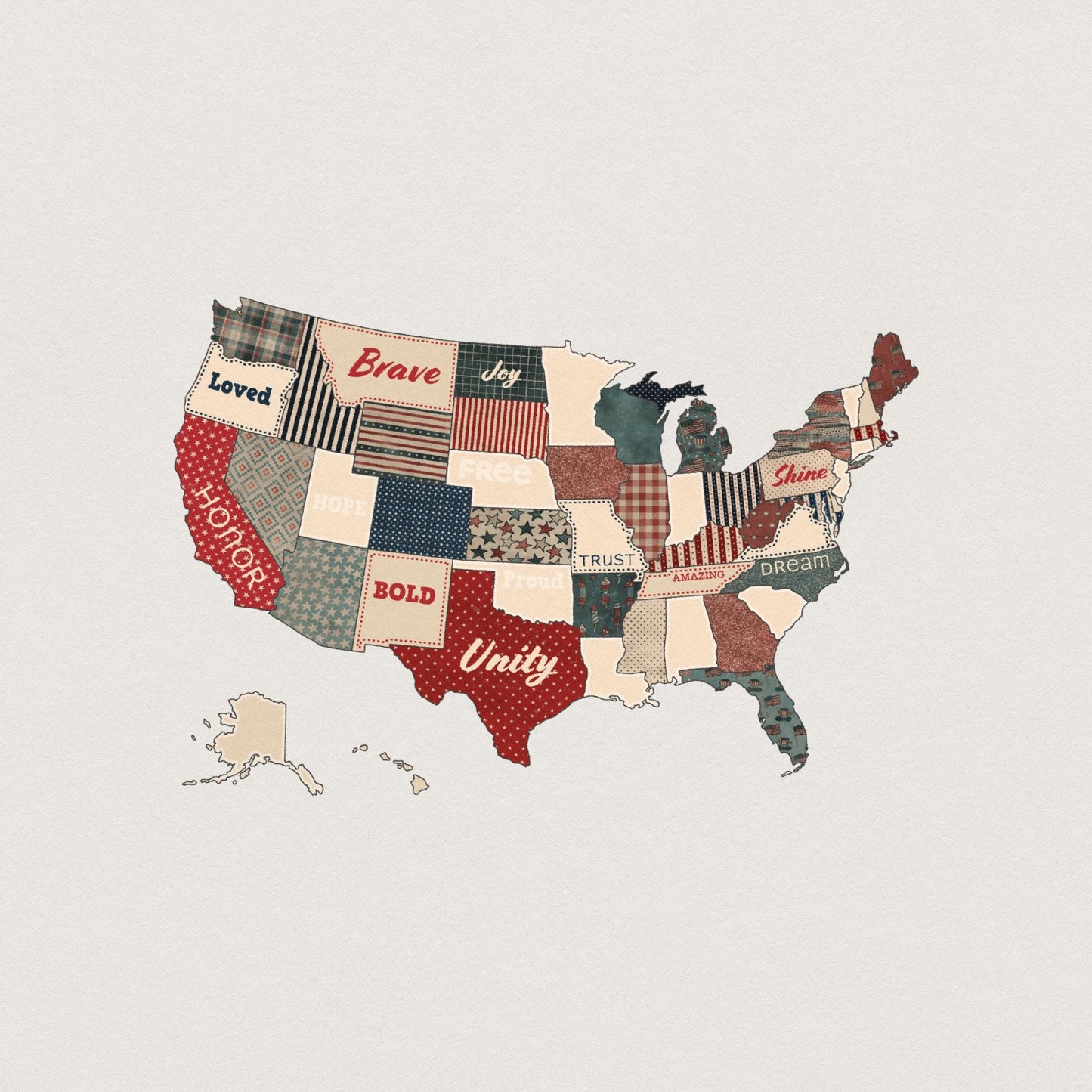 Retro America USA Map PNG, God Says You Are Bible Verse Design - 300 DPI