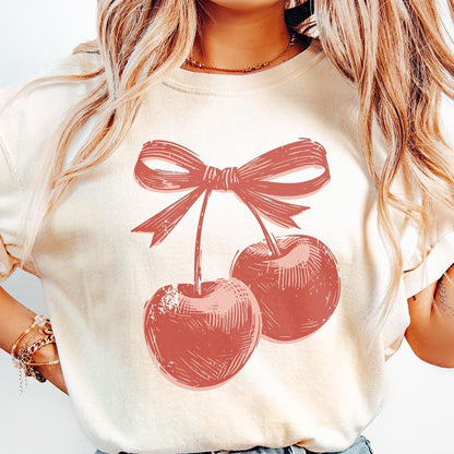 Cherry png PNG, Trendy Cherry Design - 300 DPI Design for T-Shirt