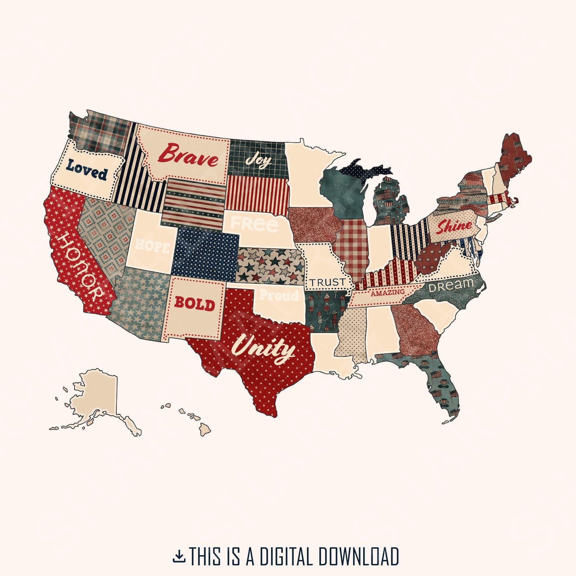 Retro America USA Map PNG, God Says You Are Bible Verse Design - 300 DPI