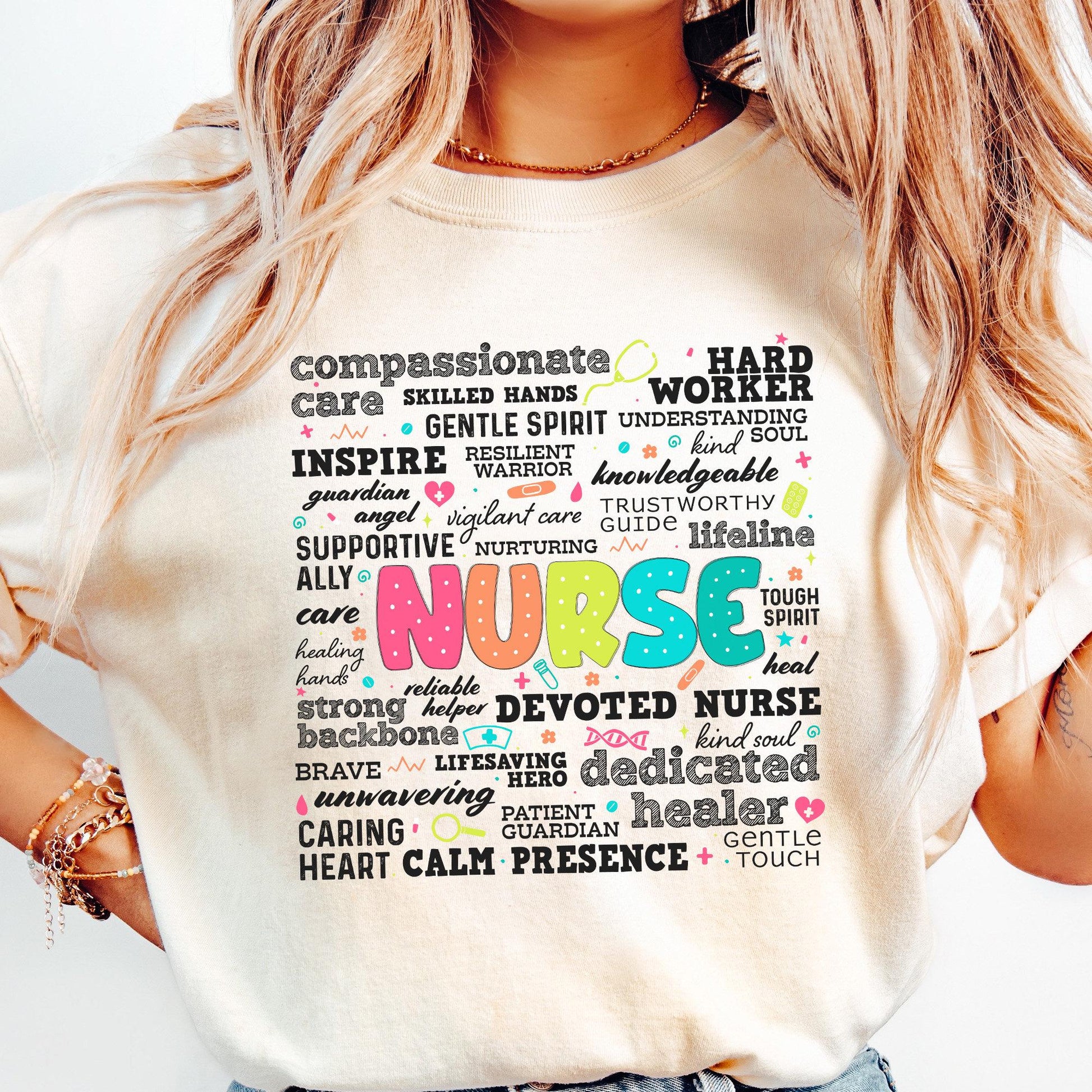 Retro Nurse Word PNG, Nurse Life Png - 300 DPI Design for T-Shirt