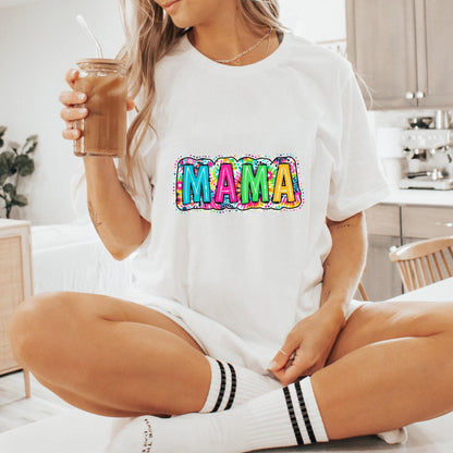 Mama PNG, Bright Paisley Floral - 300 DPI Design for T-Shirt