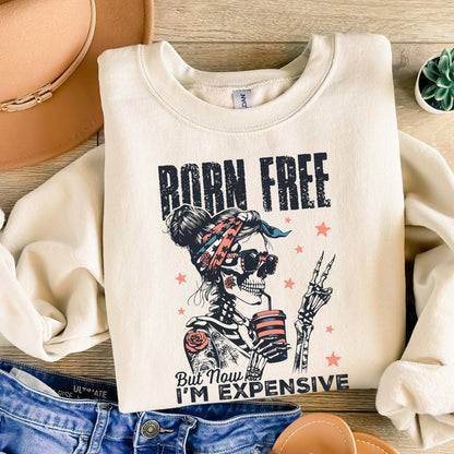 Born Free But Now I'm Expensive PNG, Retro 4th of July Sublimation Design