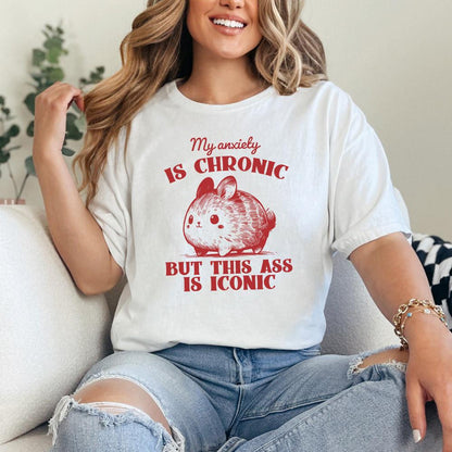 My Anxiety is Chronic But This Ass Is Iconic Funny Bunny Vintage Animal
