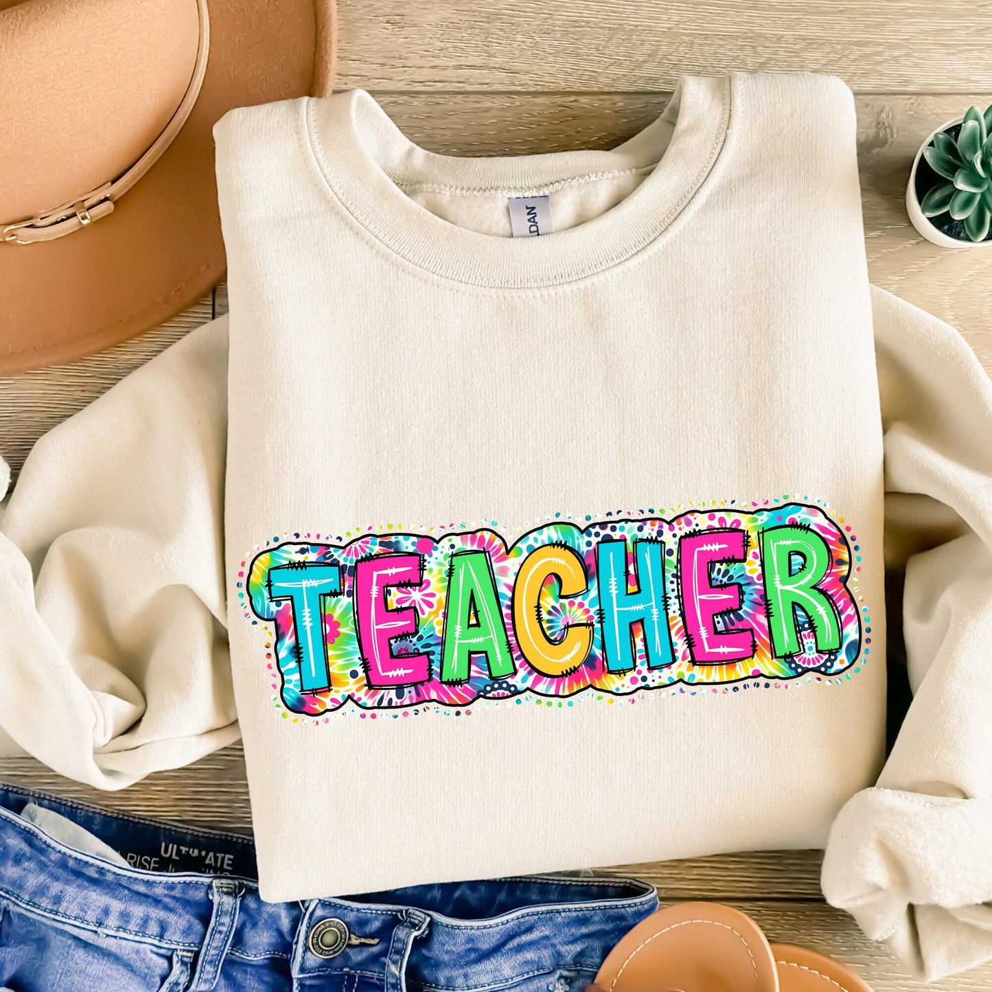 Teacher PNG, Bright Paisley Floral - 300 DPI Design for T-Shirt