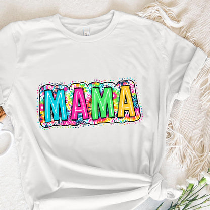 Mama PNG, Bright Paisley Floral - 300 DPI Design for T-Shirt