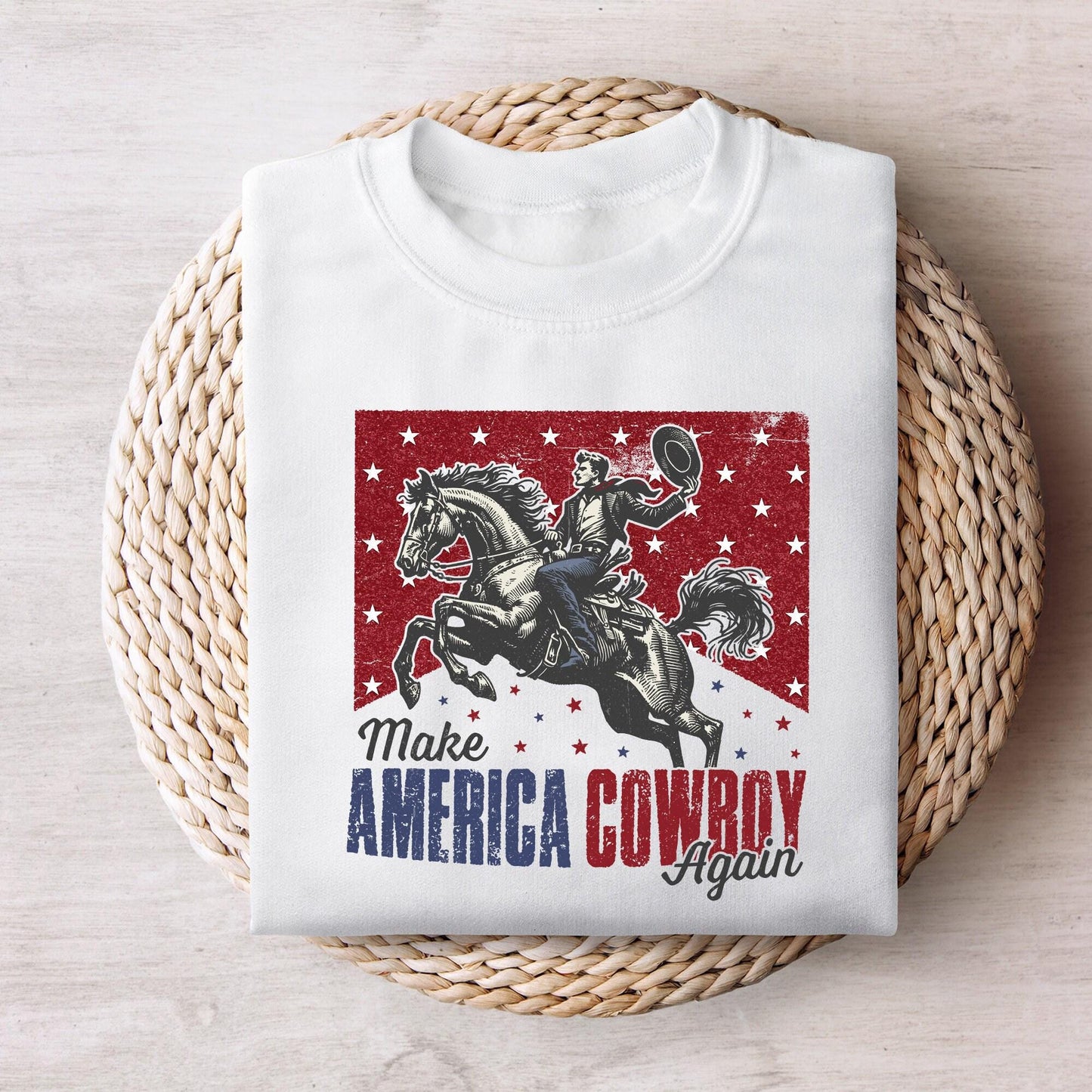 Make America Cowboy Again PNG, Western 4th of July - 300 DPI Design for