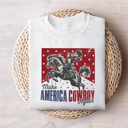 Make America Cowboy Again PNG, Western 4th of July - 300 DPI Design for