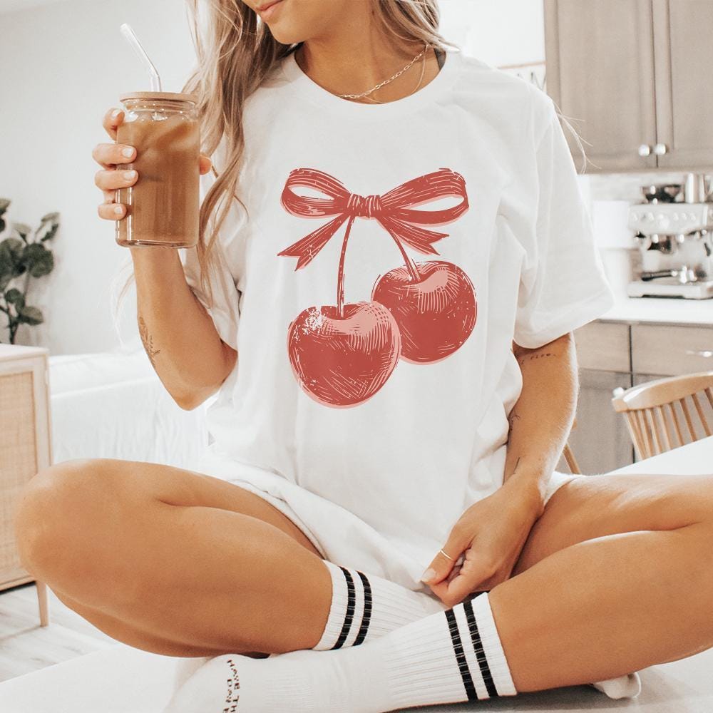 Cherry png PNG, Trendy Cherry Design - 300 DPI Design for T-Shirt