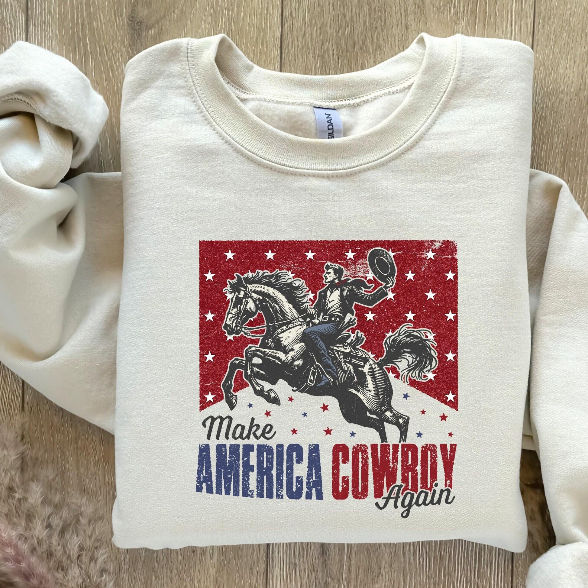 Make America Cowboy Again PNG, Western 4th of July - 300 DPI Design for