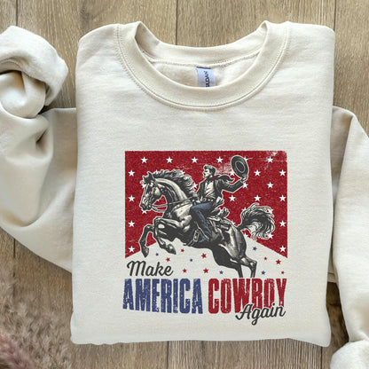 Make America Cowboy Again PNG, Western 4th of July - 300 DPI Design for