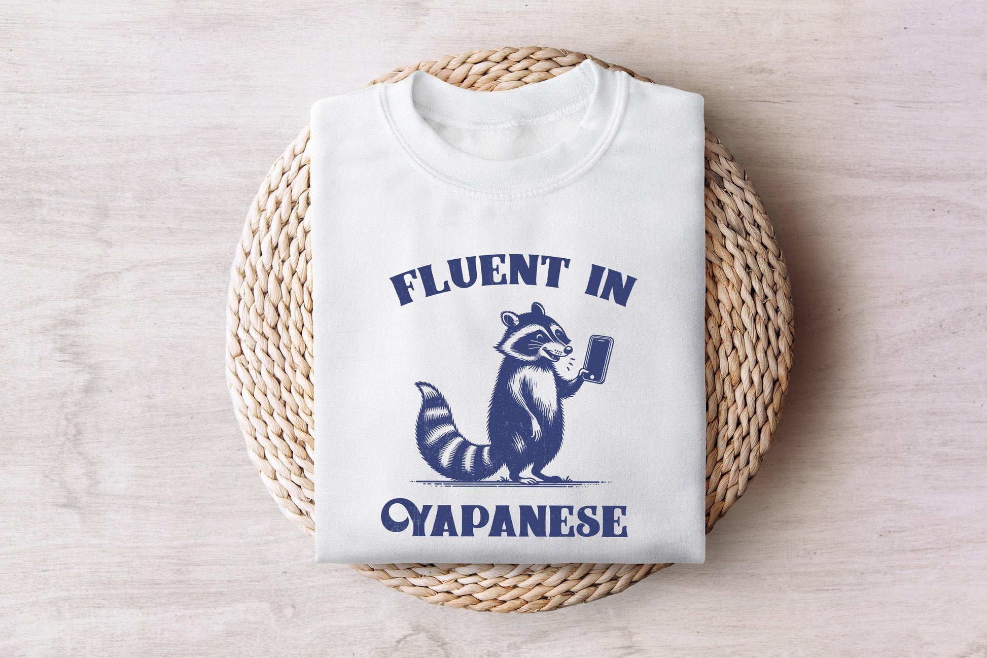 Fluent In Yapanese PNG, Funny Raccoon Vintage Design - 300 DPI Design for