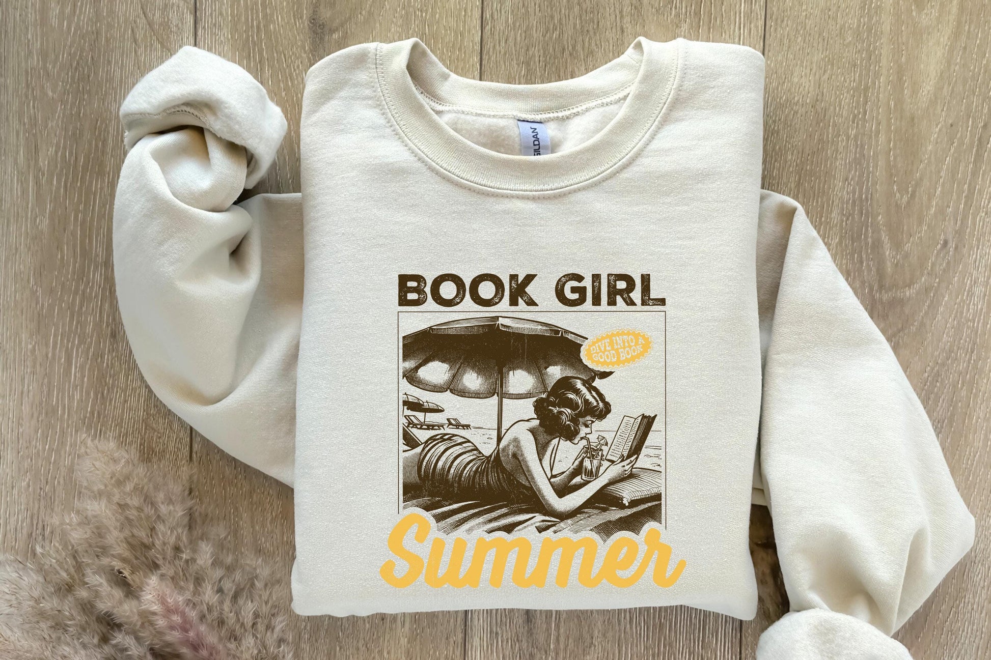 Book Girl Summer PNG, Beach Book Lover - 300 DPI Design for T-Shirt