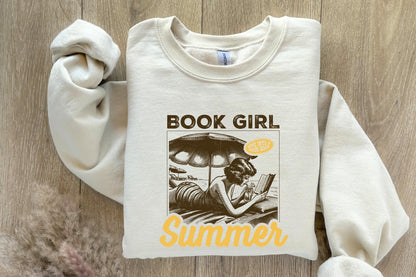 Book Girl Summer PNG, Beach Book Lover - 300 DPI Design for T-Shirt