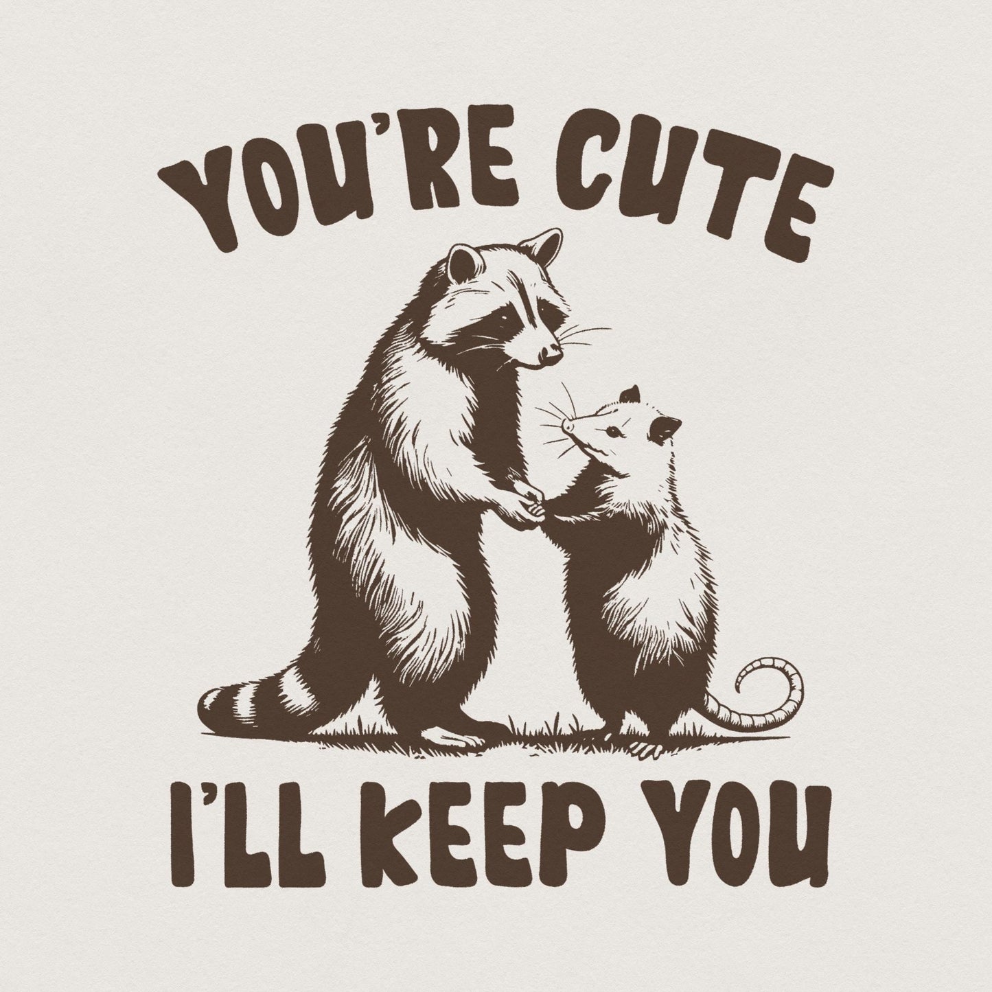 You're Weird I'll Keep You PNG Alt 2, Funny Retro Raccoon Opossum Design