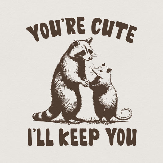 You're Weird I'll Keep You PNG Alt 2, Funny Retro Raccoon Opossum Design