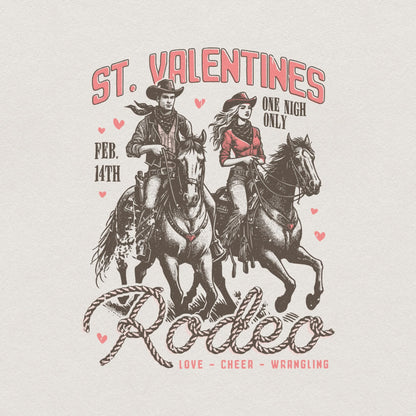 St. Valentine's Wild West Rodeo, Vintage Western Valentine Design - 300