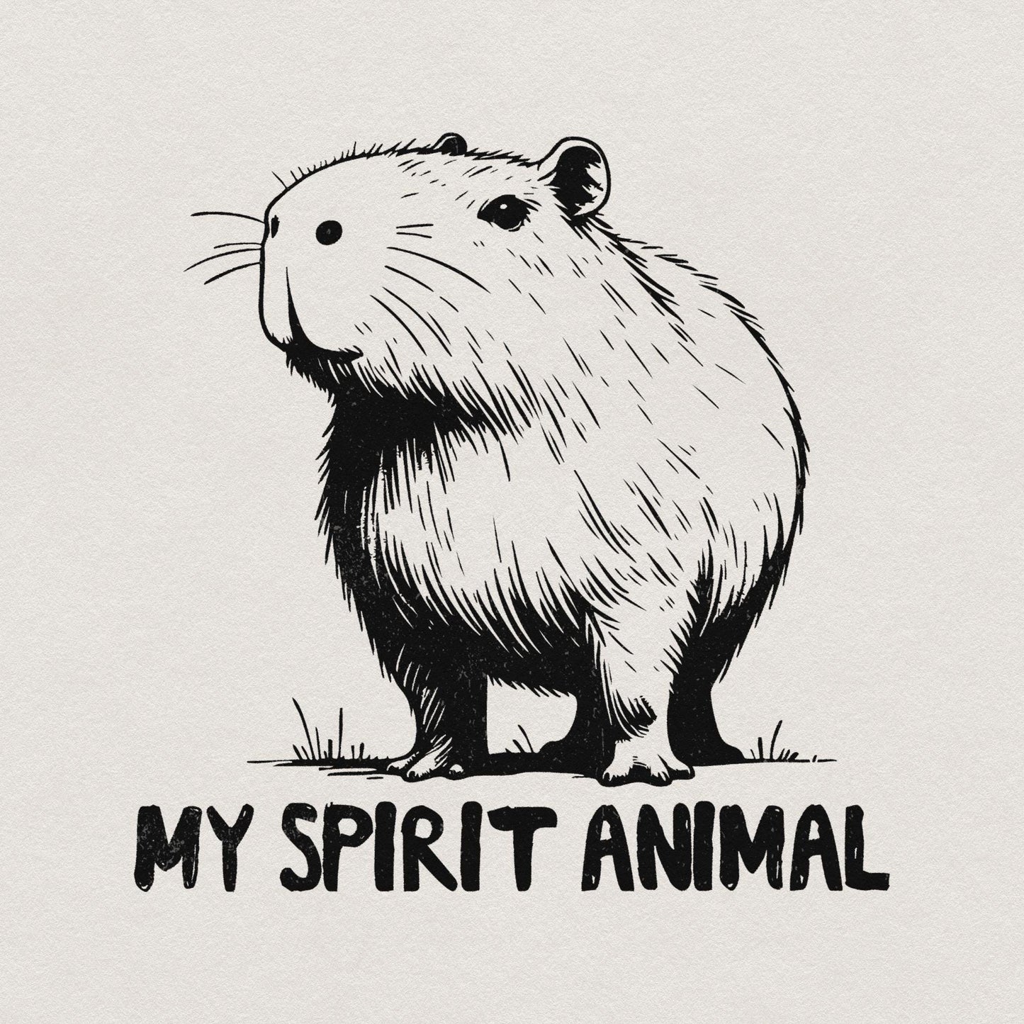 Capybara Spirit Animal PNG Alt 2, Capybara Lover - 300 DPI Design for