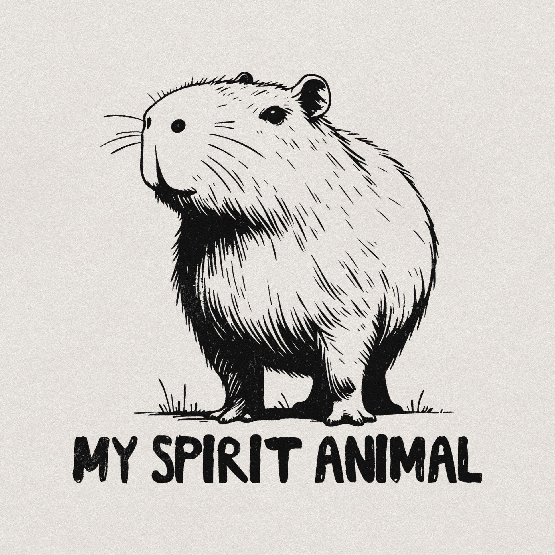 Capybara Spirit Animal PNG Alt 2, Capybara Lover - 300 DPI Design for
