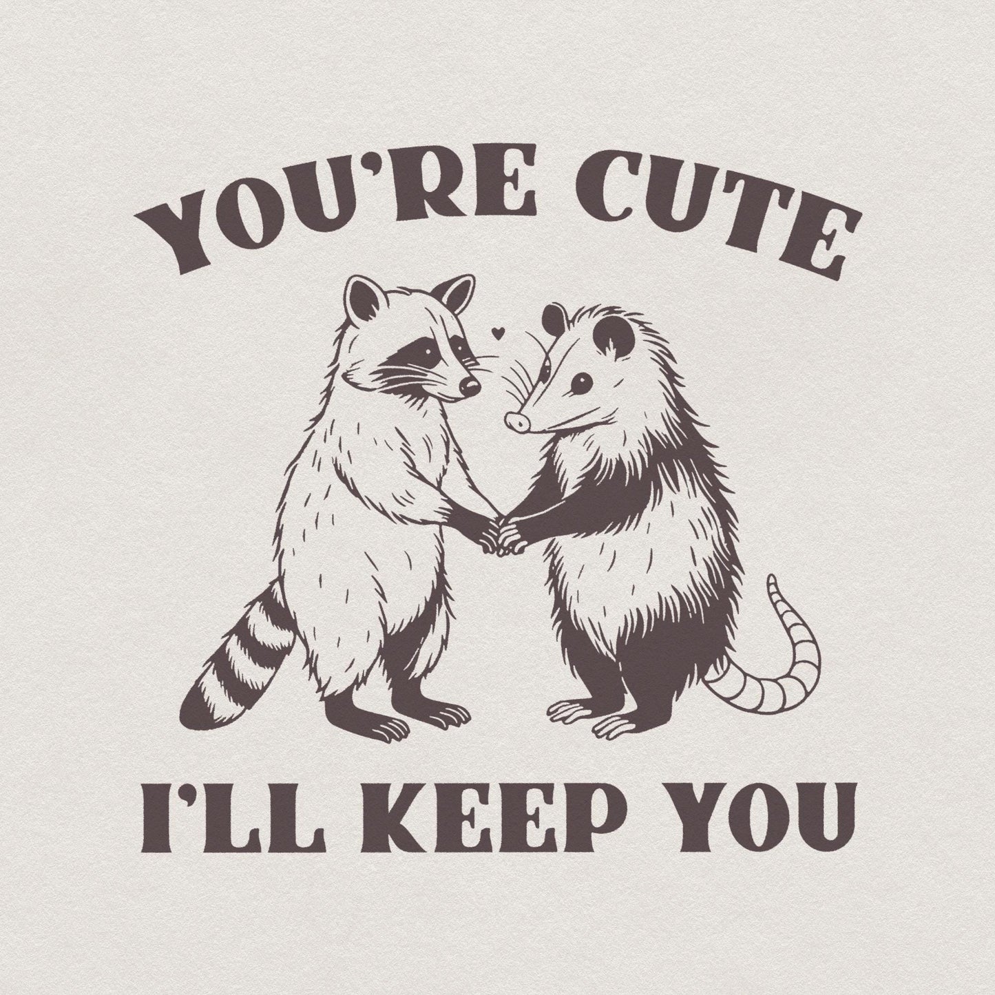 You're Weird I'll Keep You PNG, Funny Retro Raccoon Opossum Design - 300