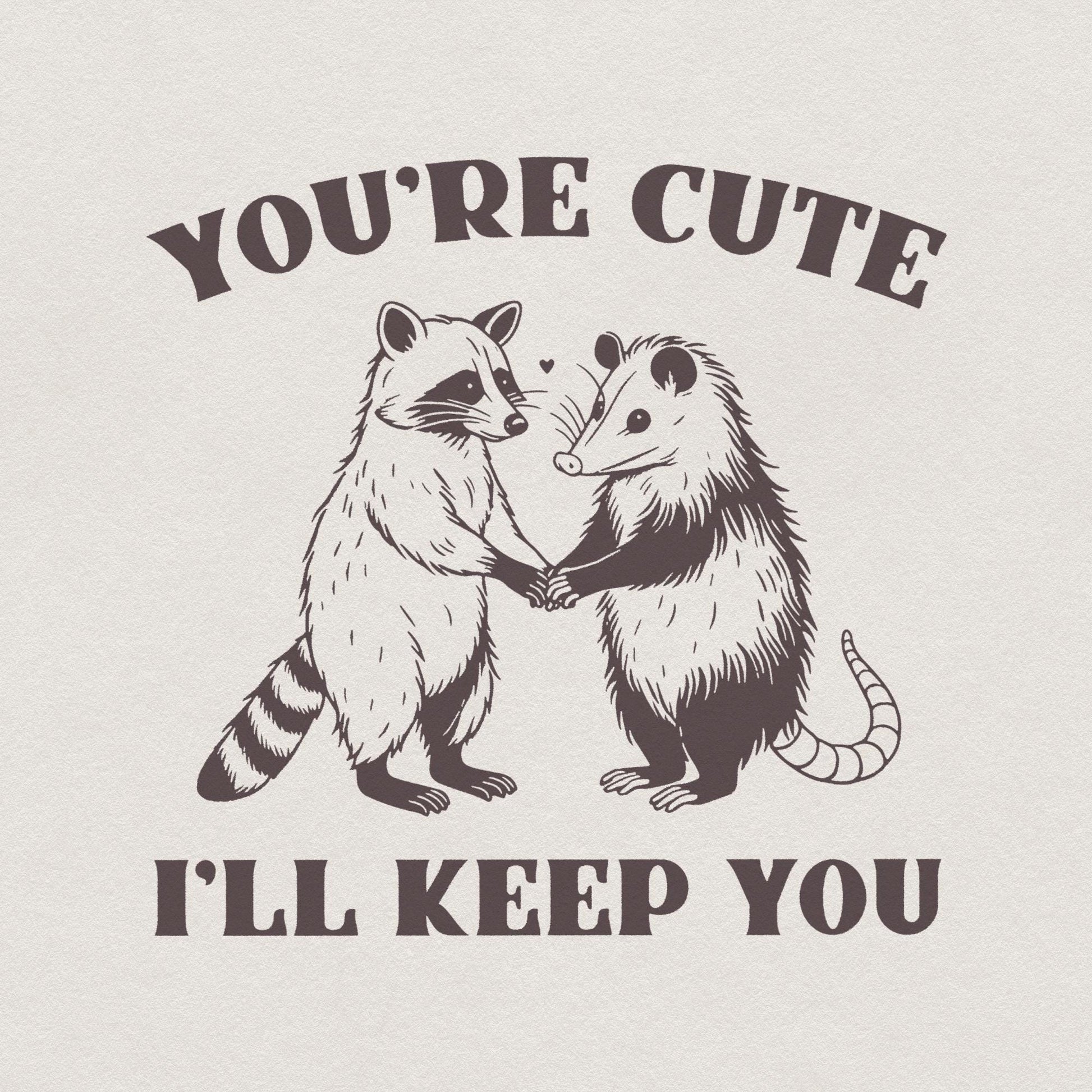 You're Weird I'll Keep You PNG, Funny Retro Raccoon Opossum Design - 300