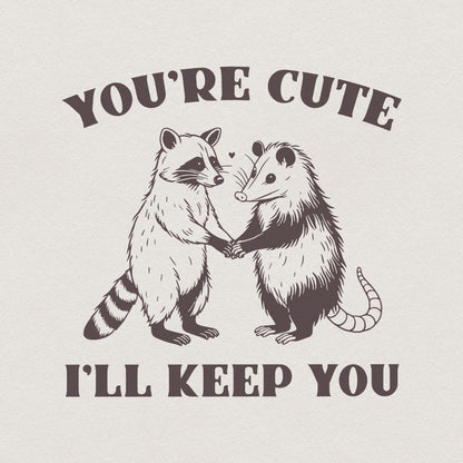 You're Weird I'll Keep You PNG, Funny Retro Raccoon Opossum Design - 300