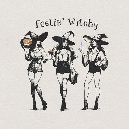 Retro Witch PNG, Halloween Design - 300 DPI Design for T-Shirt