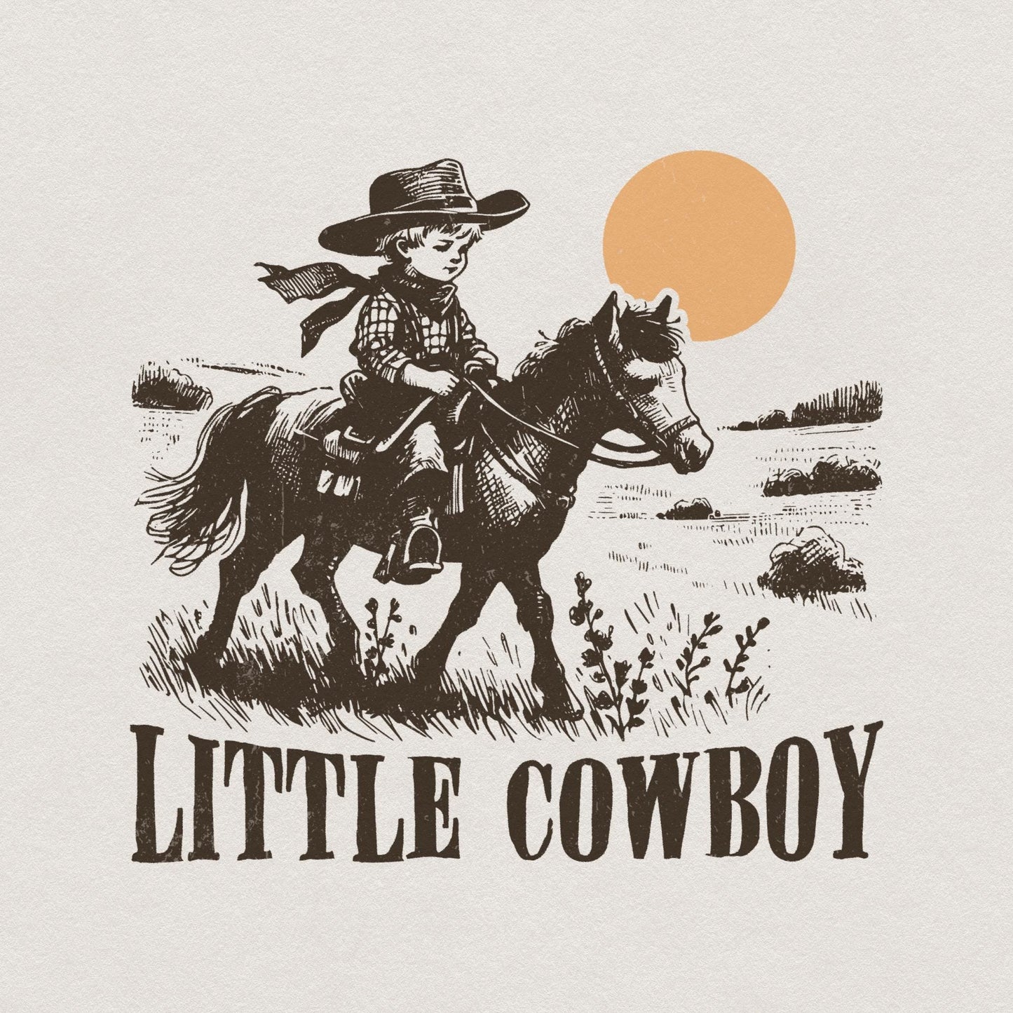 Little Cowboy Png Alt 2, Sublimation Design - 300 DPI Design for T-Shirt