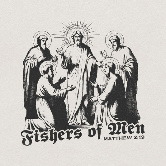 Fishers of Men PNG, Retro Christian Sublimation - 300 DPI Design for