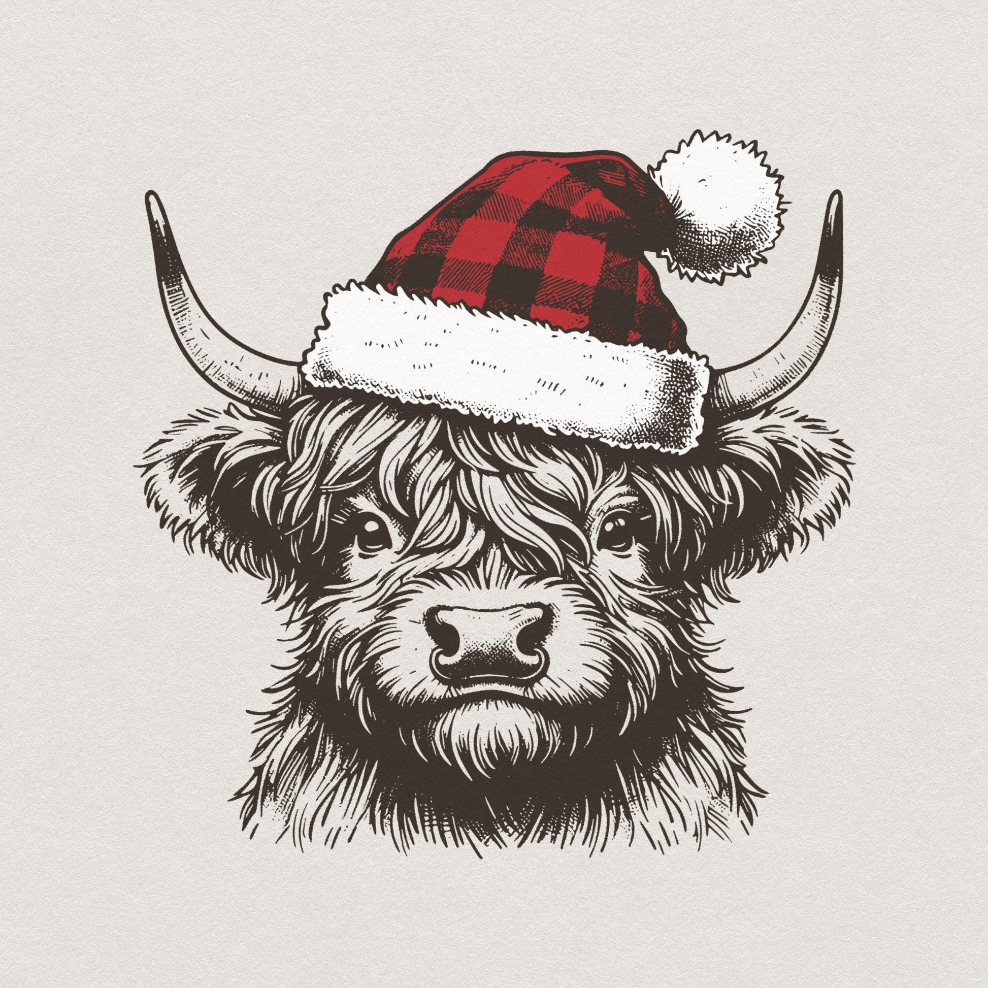 Highland Cow Christmas png, Christmas Cow png - 300 DPI Design for T-Shirt