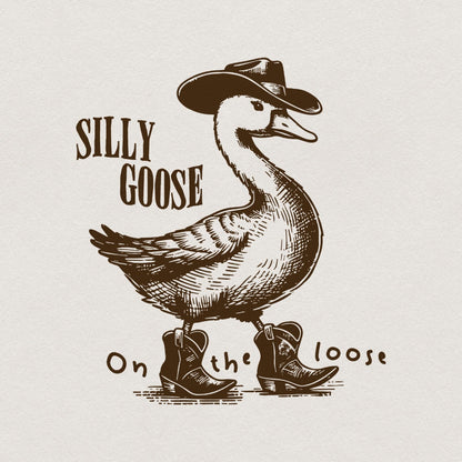 Silly Goose on the Loose PNG, Funny Goose - 300 DPI Design for T-Shirt