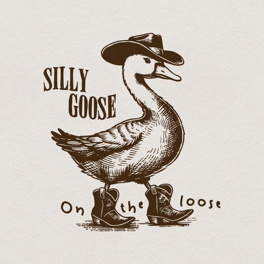Silly Goose on the Loose PNG, Funny Goose - 300 DPI Design for T-Shirt