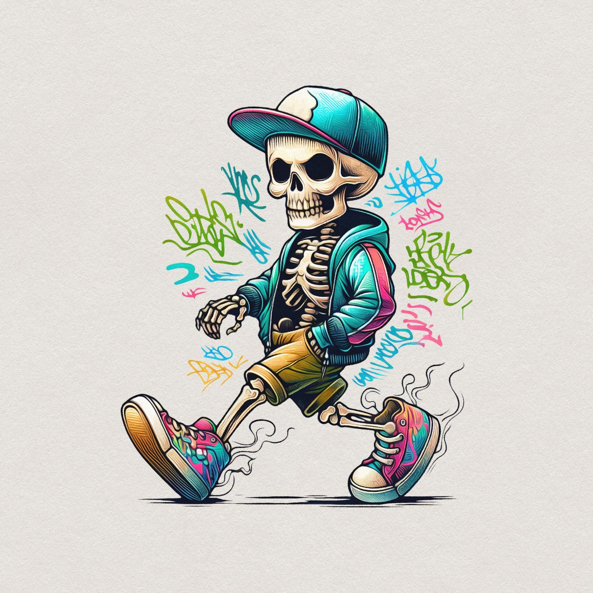 Gangster Skeleton PNG Digital Download Alt 2, Urban Sublimation - 300 DPI