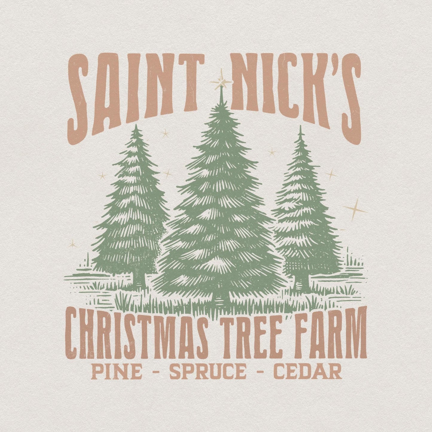 Christmas Tree Farm PNG Sublimation Digital Design, Vintage Xmas PNG -
