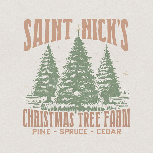 Christmas Tree Farm PNG Sublimation Digital Design, Vintage Xmas PNG -