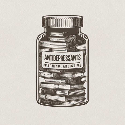 Antidepressant Book Lover PNG, Cute Bookish Sticker Design - 300 DPI