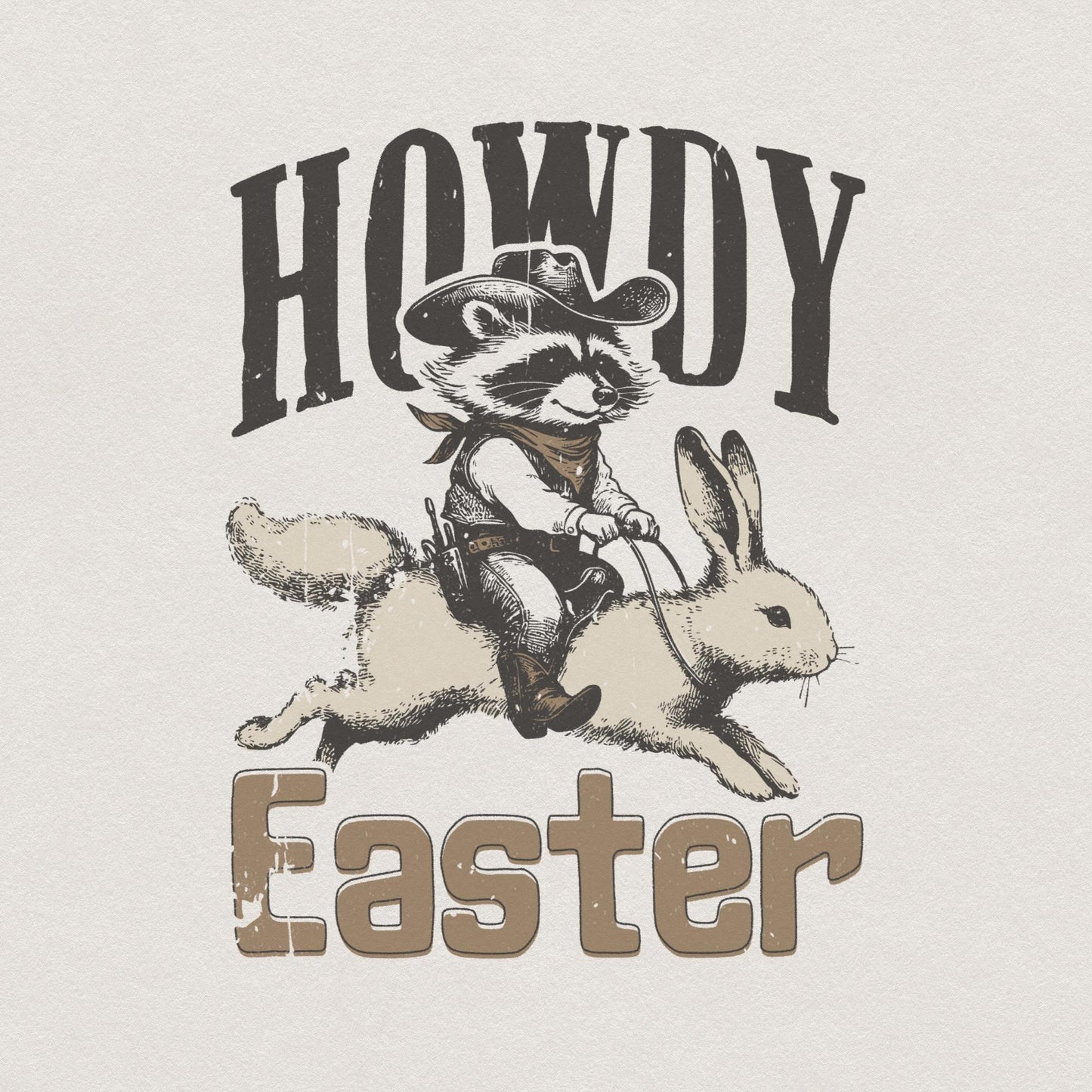 Howdy Easter PNG, Western Easter Raccoon png - 300 DPI Design for T-Shirt