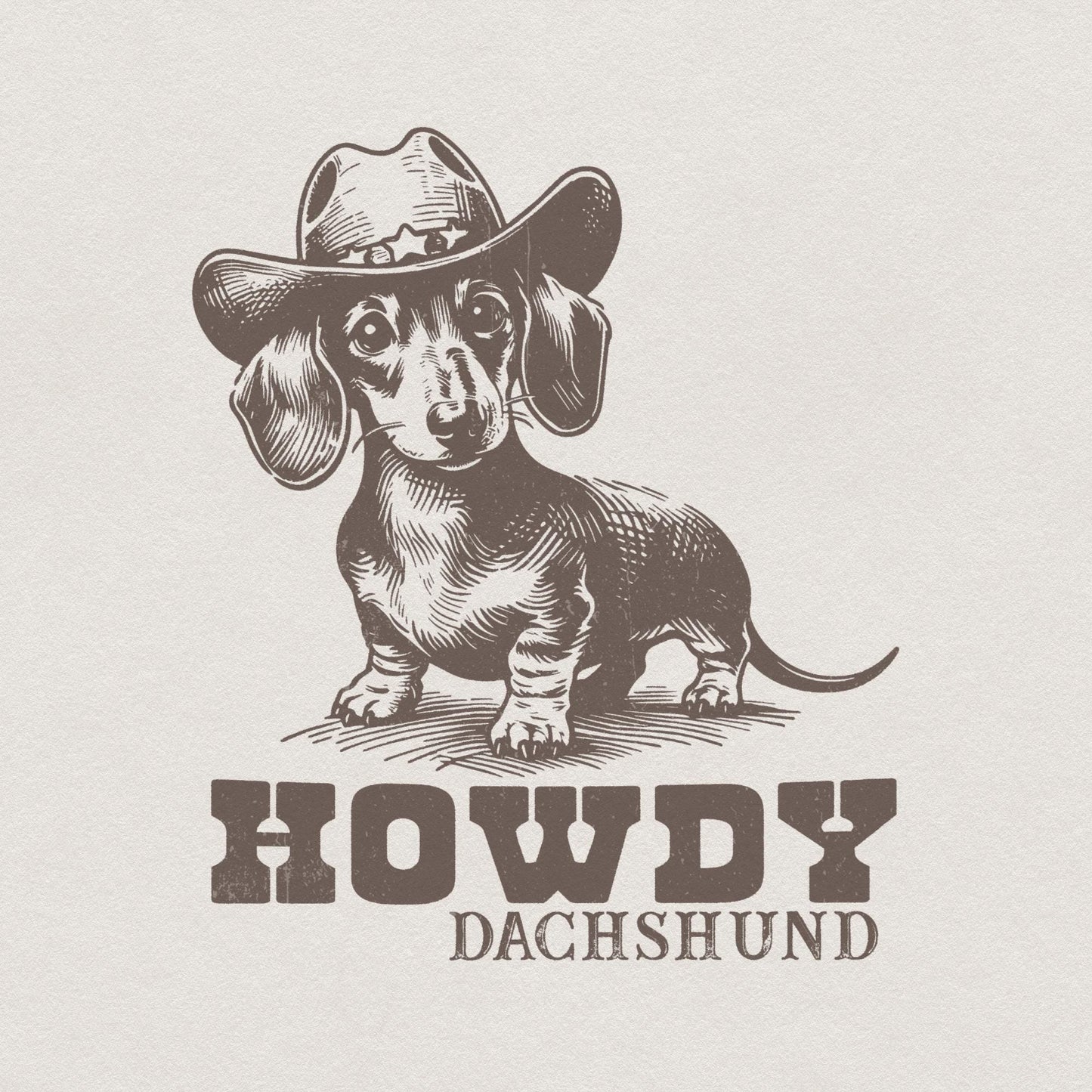 Howdy Dachshund Png, Western Dachshund - 300 DPI Design for T-Shirt