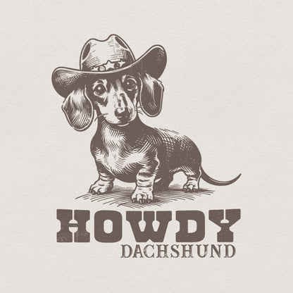 Howdy Dachshund Png, Western Dachshund - 300 DPI Design for T-Shirt