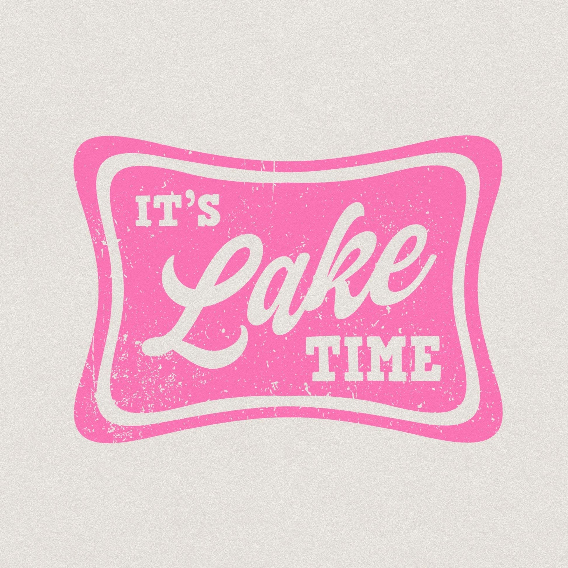 It's Lake Time Trendy Summer Neon Digital Download PNG SVG, Distressed
