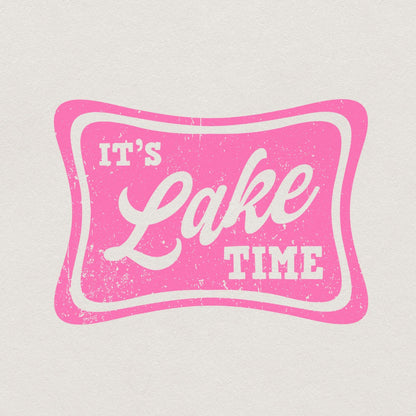 It's Lake Time Trendy Summer Neon Digital Download PNG SVG, Distressed