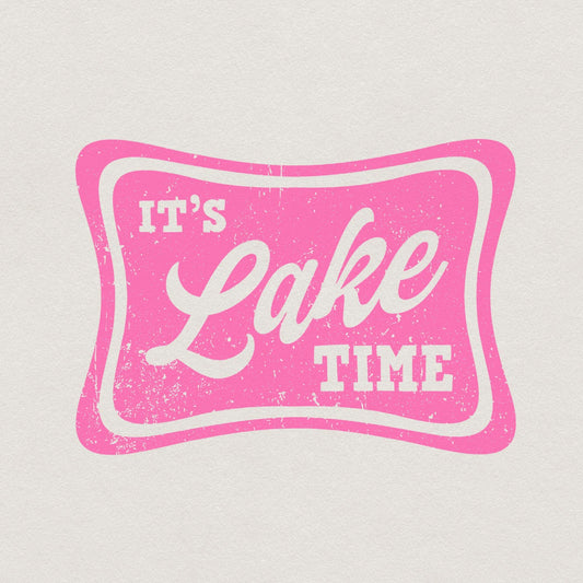It's Lake Time Trendy Summer Neon Digital Download PNG SVG, Distressed
