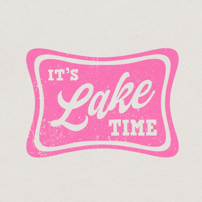 It's Lake Time Trendy Summer Neon Digital Download PNG SVG, Distressed