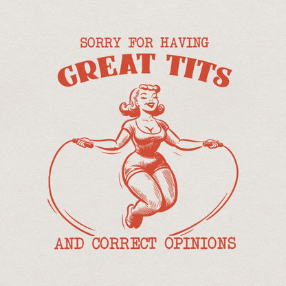 Sorry for Having Great Tits Funny Feminism Sarcastic png, Funny Feminism