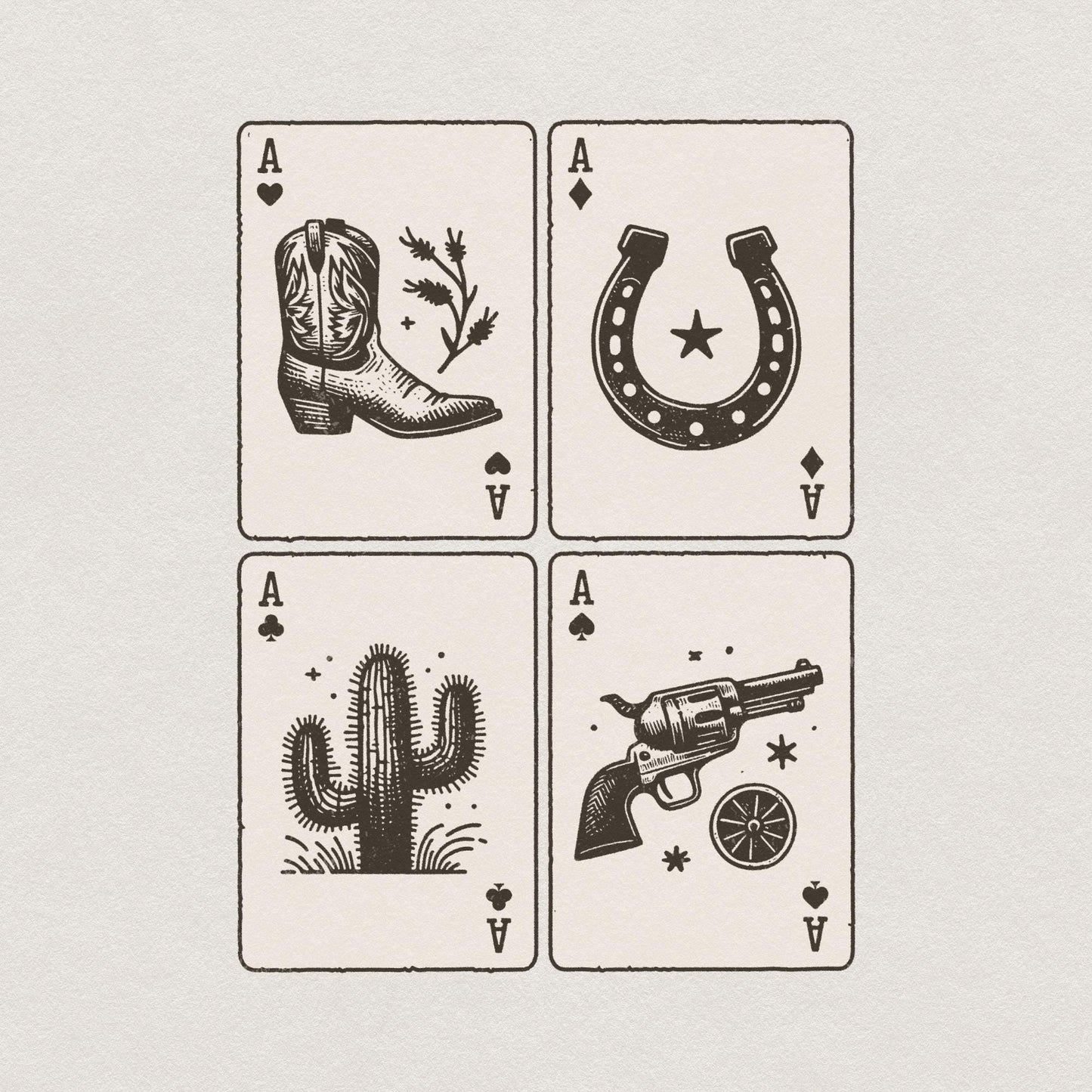 Ace of Hearts Western PNG Design, Poker Cards - 300 DPI Design for T-Shirt