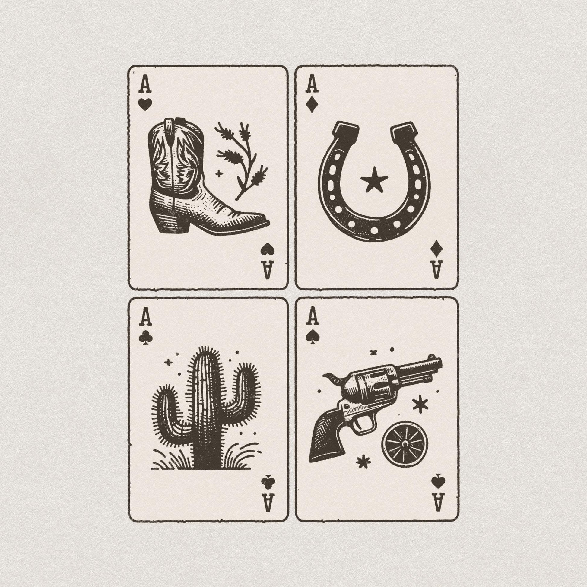 Ace of Hearts Western PNG Design, Poker Cards - 300 DPI Design for T-Shirt